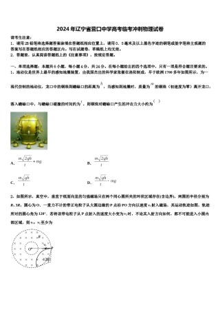 2024年辽宁省营口中学高考临考冲刺物理试卷含解析.doc