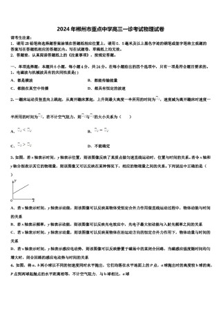 2024年郴州市重点中学高三一诊考试物理试卷含解析.doc