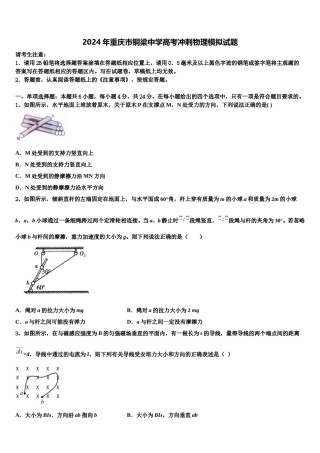 2024年重庆市铜梁中学高考冲刺物理模拟试题含解析.doc