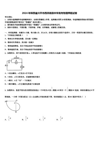 2024年陕西省兴平市西郊高级中学高考物理押题试卷含解析.doc