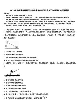 2024年陕西省宁强县天津高级中学高三下学期第五次调研考试物理试题含解析.doc