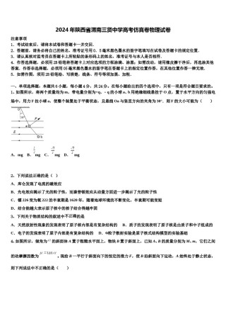 2024年陕西省渭南三贤中学高考仿真卷物理试卷含解析.doc