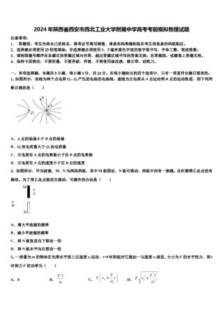 2024年陕西省西安市西北工业大学附属中学高考考前模拟物理试题含解析.doc