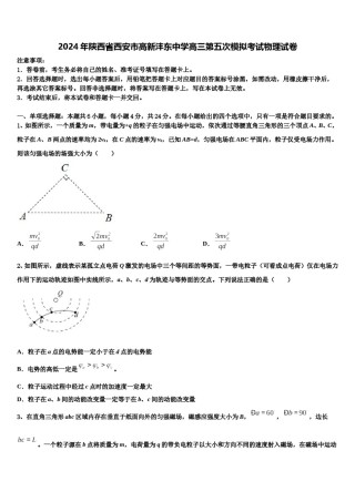 2024年陕西省西安市高新沣东中学高三第五次模拟考试物理试卷含解析.doc