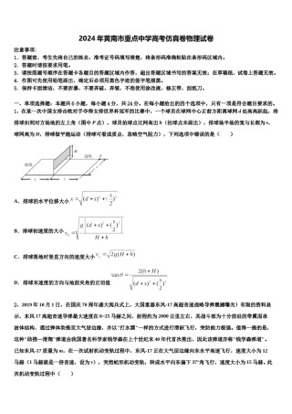 2024年黄南市重点中学高考仿真卷物理试卷含解析.doc