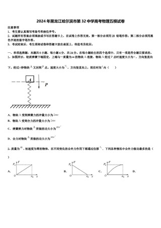 2024年黑龙江哈尔滨市第32中学高考物理五模试卷含解析.doc