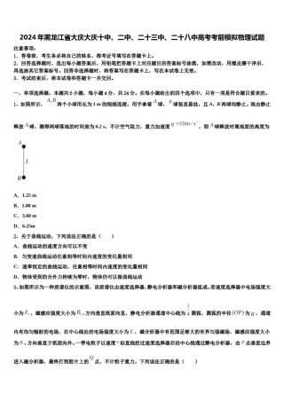2024年黑龙江省大庆大庆十中、二中、二十三中、二十八中高考考前模拟物理试题含解析.doc