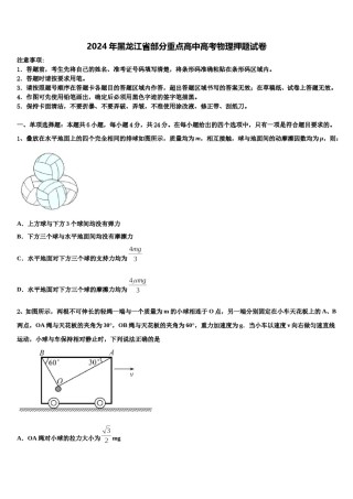 2024年黑龙江省部分重点高中高考物理押题试卷含解析.doc