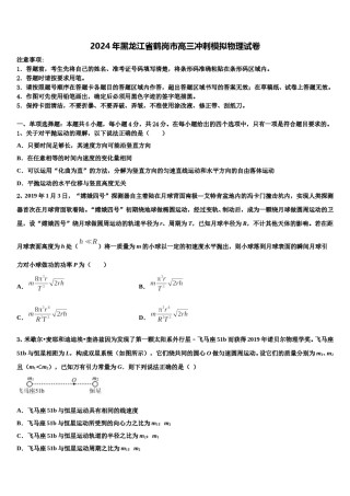2024年黑龙江省鹤岗市高三冲刺模拟物理试卷含解析.doc