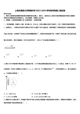 上海外国语大学附属中学2023-2024学年高考物理二模试卷含解析.doc