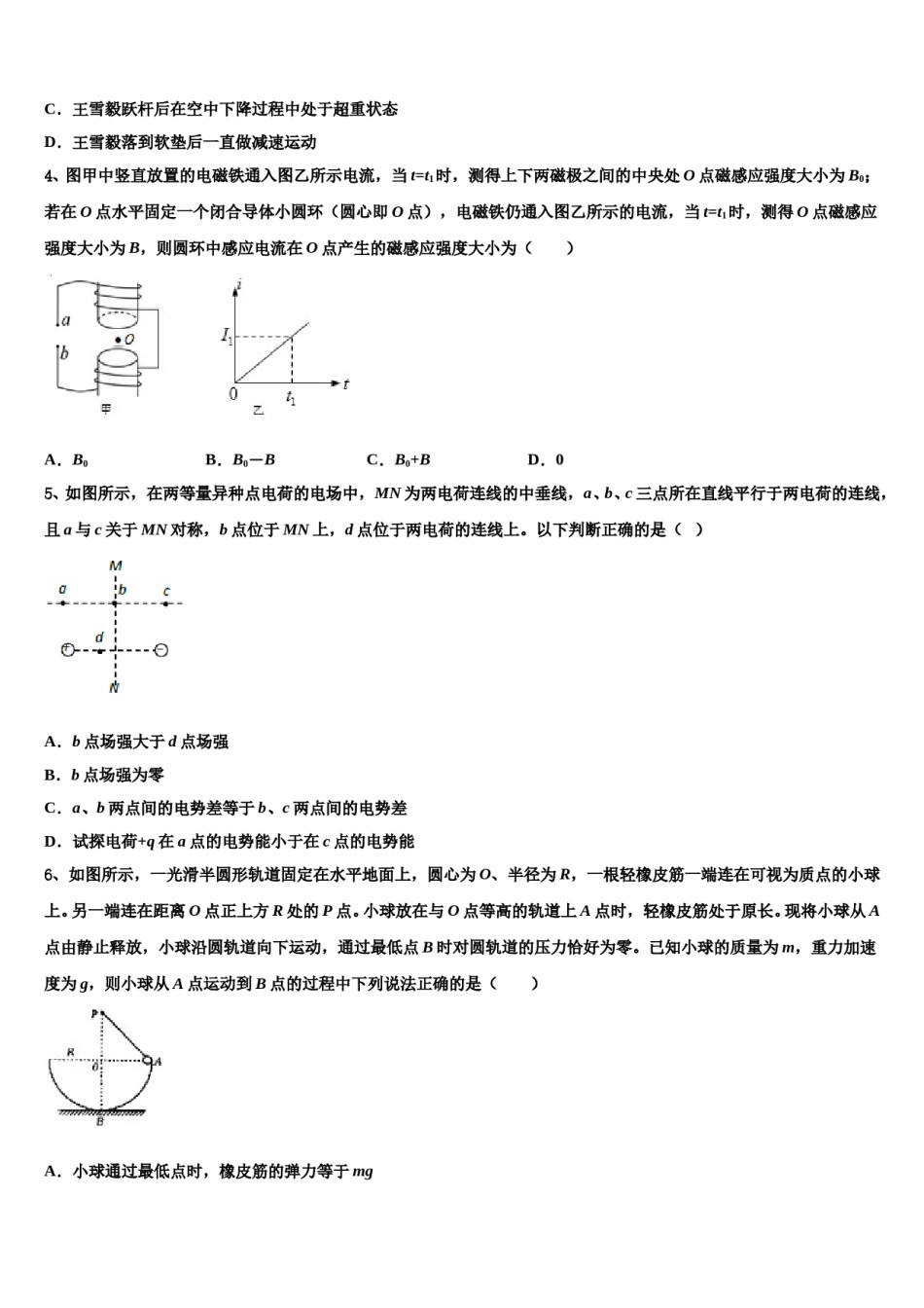 上海外国语大学附属浦东外国语学校2024年高三下学期联考物理试题含解析.doc_第2页