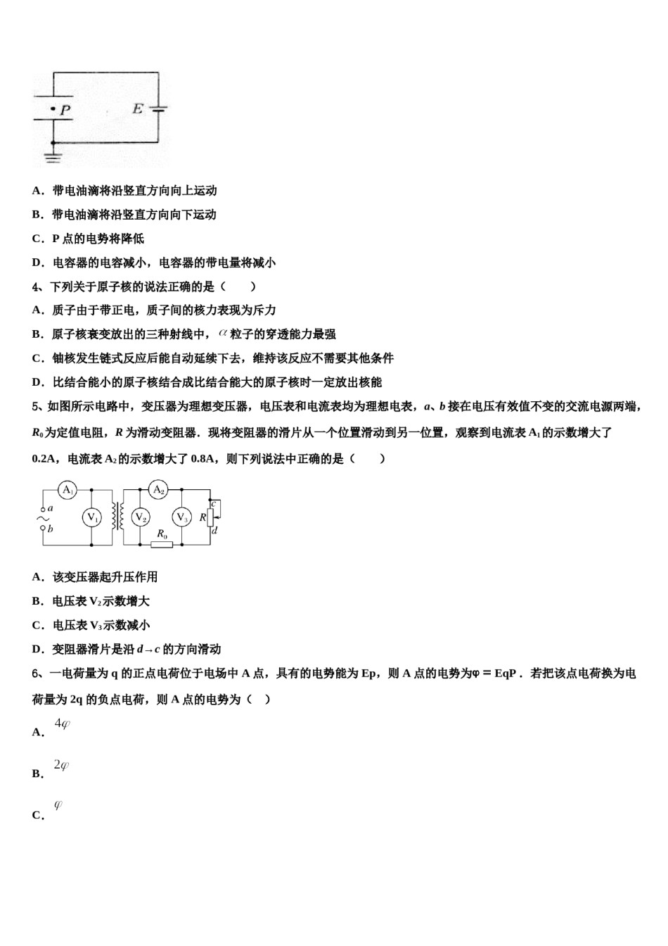上海市市三林中学2024年高考仿真卷物理试卷含解析.doc_第2页