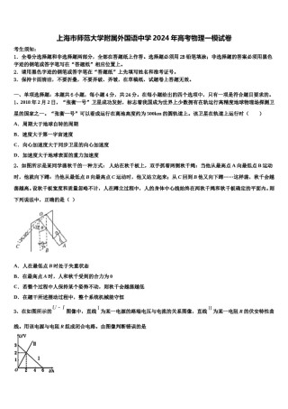 上海市师范大学附属外国语中学2024年高考物理一模试卷含解析.doc