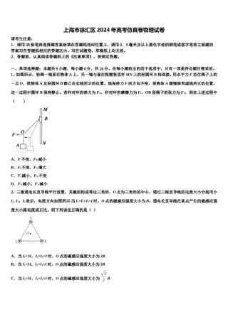 上海市徐汇区2024年高考仿真卷物理试卷含解析.doc