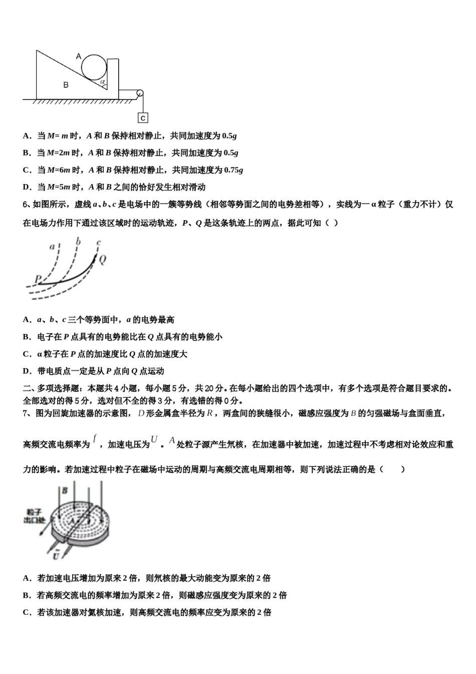 上海市杨浦区上海理工大学附中2023-2024学年高三下学期联合考试物理试题含解析.doc_第2页