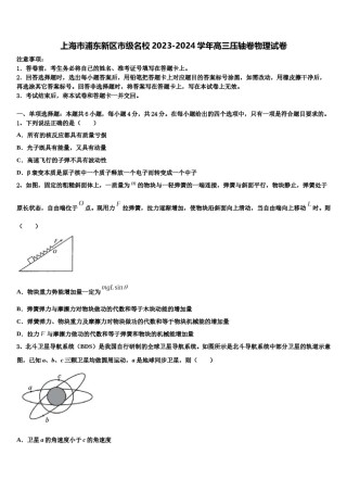 上海市浦东新区市级名校2023-2024学年高三压轴卷物理试卷含解析.doc