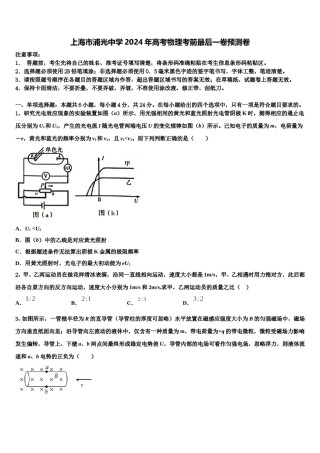 上海市浦光中学2024年高考物理考前最后一卷预测卷含解析.doc