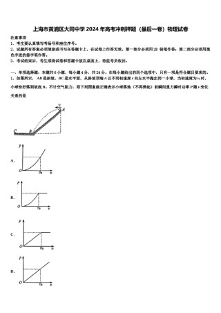 上海市黄浦区大同中学2024年高考冲刺押题（最后一卷）物理试卷含解析.doc