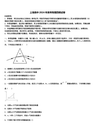 上海高中2024年高考物理四模试卷含解析.doc