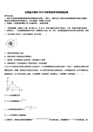 云南省大理州2024年高考临考冲刺物理试卷含解析.doc
