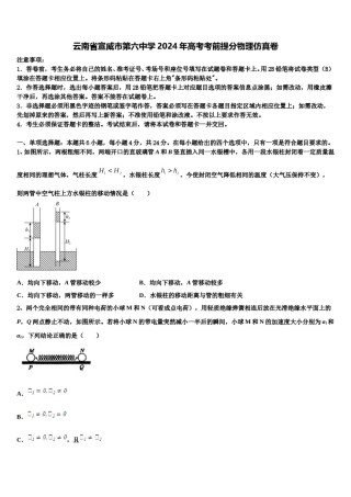 云南省宣威市第六中学2024年高考考前提分物理仿真卷含解析.doc