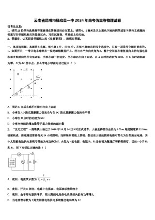 云南省昆明市禄劝县一中2024年高考仿真卷物理试卷含解析.doc