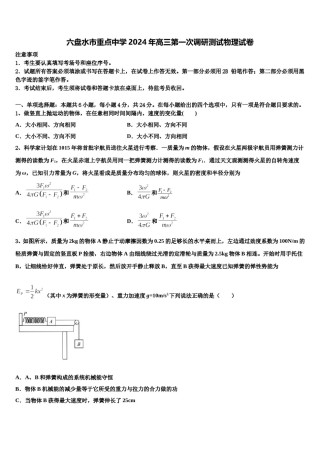 六盘水市重点中学2024年高三第一次调研测试物理试卷含解析.doc