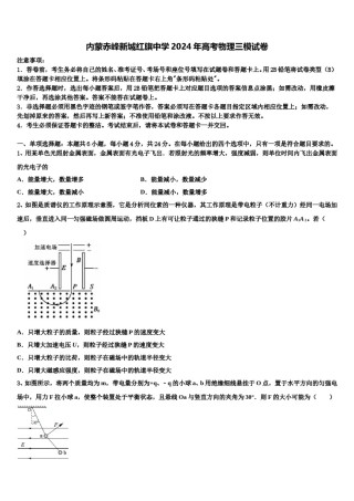 内蒙赤峰新城红旗中学2024年高考物理三模试卷含解析.doc