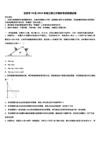 北京市10区2024年高三第三次模拟考试物理试卷含解析.doc