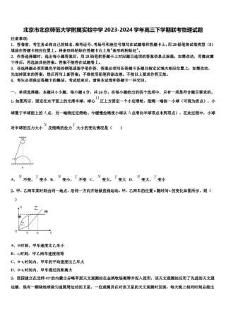北京市北京师范大学附属实验中学2023-2024学年高三下学期联考物理试题含解析.doc