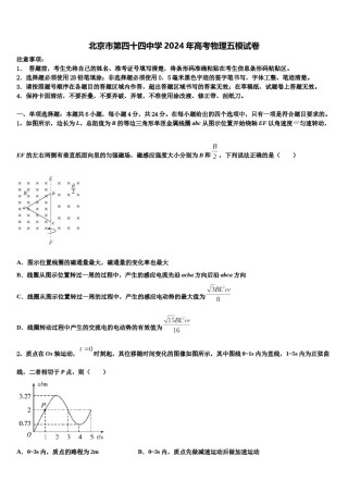 北京市第四十四中学2024年高考物理五模试卷含解析.doc