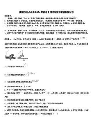 南阳市重点中学2024年高考全国统考预测密卷物理试卷含解析.doc