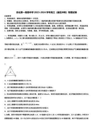 吉化第一高级中学2023-2024学年高三（最后冲刺）物理试卷含解析.doc