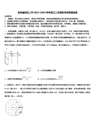 吉林省延边二中2023-2024学年高三二诊模拟考试物理试卷含解析.doc