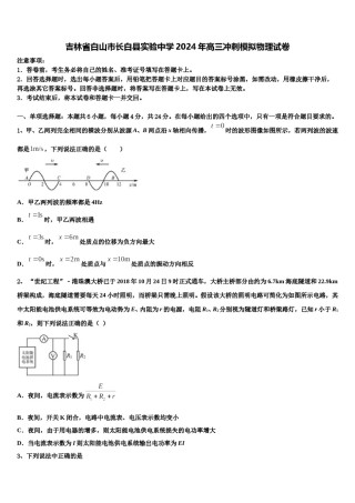 吉林省白山市长白县实验中学2024年高三冲刺模拟物理试卷含解析.doc