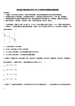 吉林省辽源市重点中学2024年高考冲刺模拟物理试题含解析.doc
