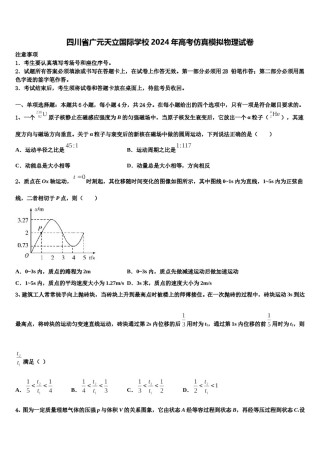 四川省广元天立国际学校2024年高考仿真模拟物理试卷含解析.doc