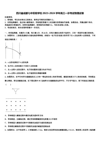 四川省成都七中实验学校2023-2024学年高三一诊考试物理试卷含解析.doc
