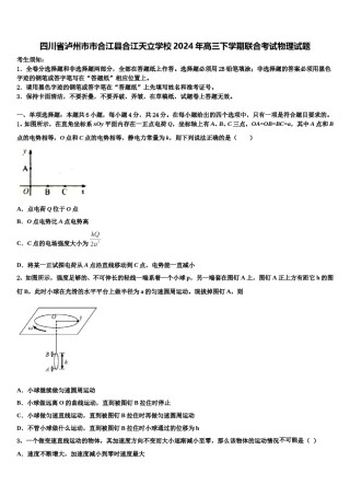 四川省泸州市市合江县合江天立学校2024年高三下学期联合考试物理试题含解析.doc
