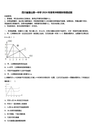 四川省眉山第一中学2024年高考冲刺模拟物理试题含解析.doc