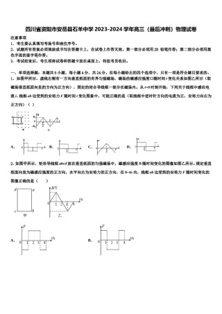 四川省资阳市安岳县石羊中学2023-2024学年高三（最后冲刺）物理试卷含解析.doc