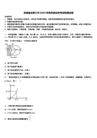 安徽省合肥八中2024年高考适应性考试物理试卷含解析.doc