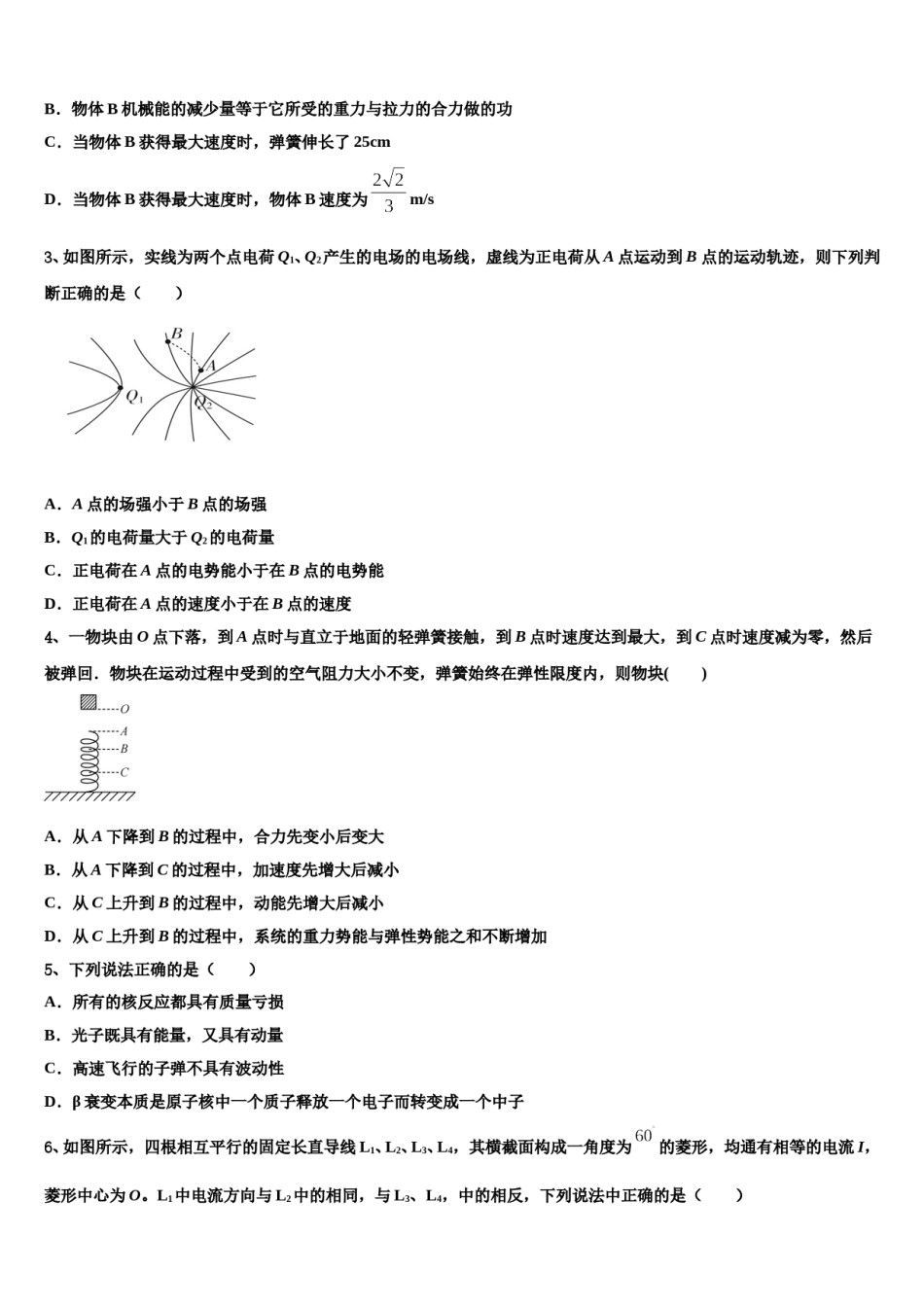 安徽省池州市江南中学2024年高考物理二模试卷含解析.doc_第2页
