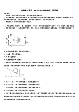 安徽省长丰县二中2024年高考物理二模试卷含解析.doc
