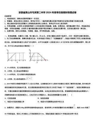 安徽省黄山市屯溪第二中学2024年高考仿真模拟物理试卷含解析.doc