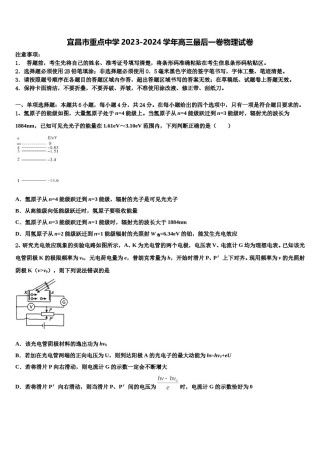 宜昌市重点中学2023-2024学年高三最后一卷物理试卷含解析.doc
