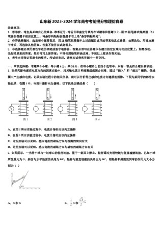 山东新2023-2024学年高考考前提分物理仿真卷含解析.doc