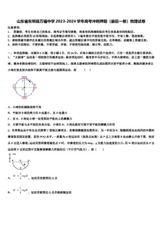 山东省东明县万福中学2023-2024学年高考冲刺押题（最后一卷）物理试卷含解析.doc