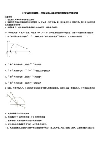 山东省东明县第一中学2024年高考冲刺模拟物理试题含解析.doc