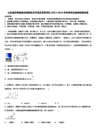 山东省无棣县鲁北高新技术开发区实验学校2023-2024学年高考压轴卷物理试卷含解析.doc